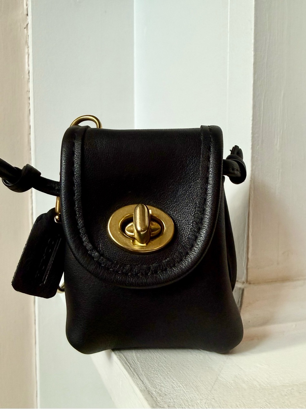Black Vintage Coach Daypack Key Fob/Keychain 7253
